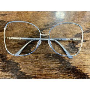 ElectricBlue Gold Vintage Sunglasses Frames Only No Lenses Retro Costume Fashion